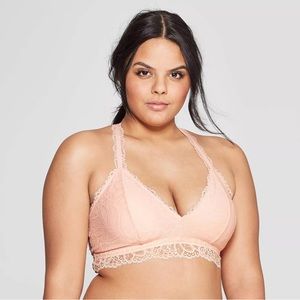 Auden Pink Lace Lightly Lined Racerback Bralette